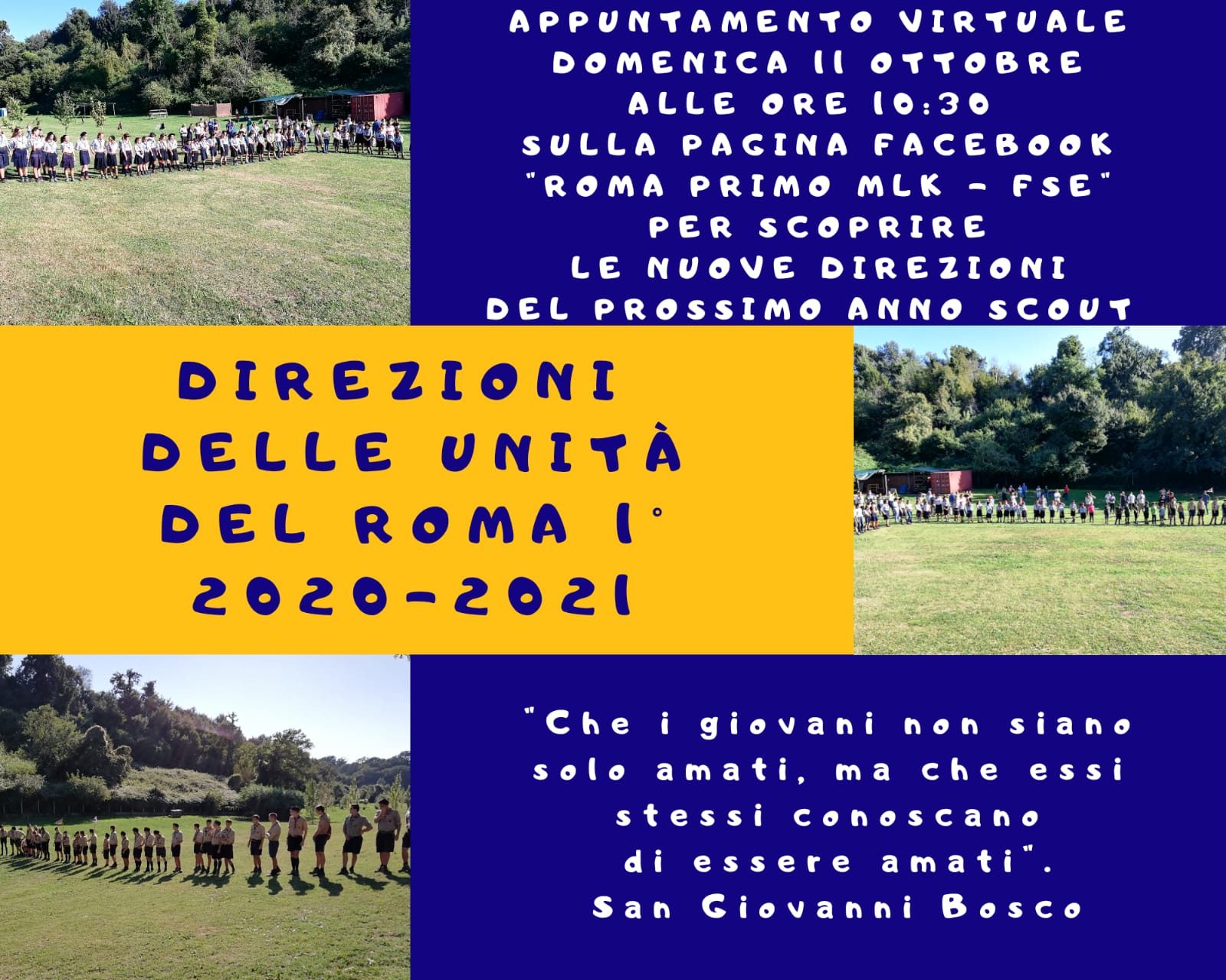 Domenica 11 ottobre - Il link alla diretta su FB e poi le Direzioni su Youtube